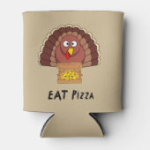 Eat Pizza met Thanksgiving Turkije Blikjeskoeler (Voorkant)