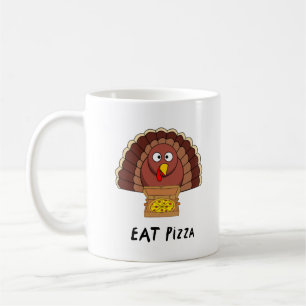 Eat Pizza met Thanksgiving Turkije Koffiemok