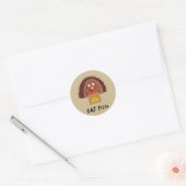 Eat Pizza met Thanksgiving Turkije Ronde Sticker (Envelop)