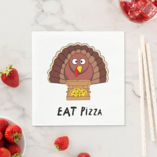 Eat Pizza met Thanksgiving Turkije Servet