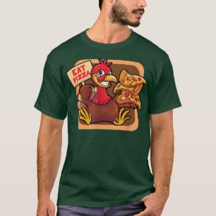 Eat Pizza redt een Turkije Happy Thanksgiving Holi T-shirt