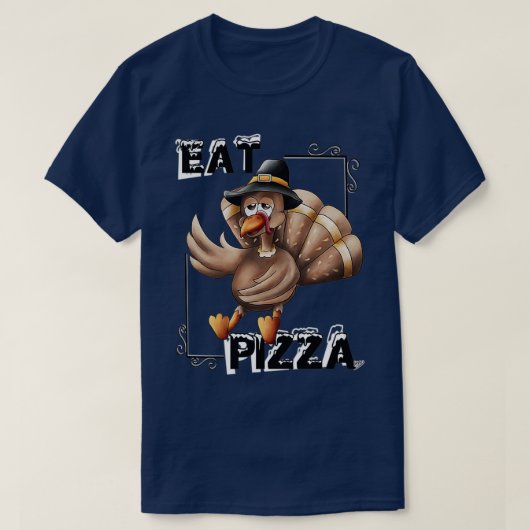 Eat Pizza Thanksgiving T-shirt (Design voorkant)
