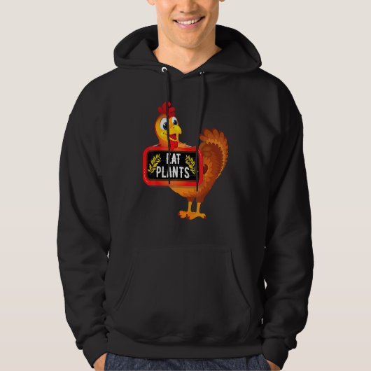 Eat Plants Vegan Vegetarian Turkey Thanksgiving Hoodie (Voorkant)