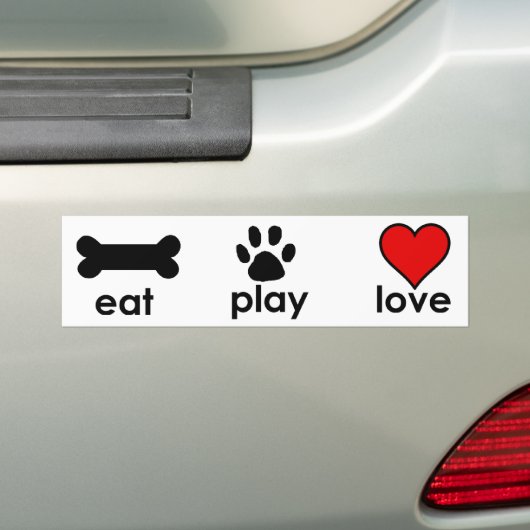Eat.Play.Love. Bumpersticker (Op auto)
