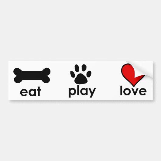 Eat.Play.Love. Bumpersticker (Voorkant)