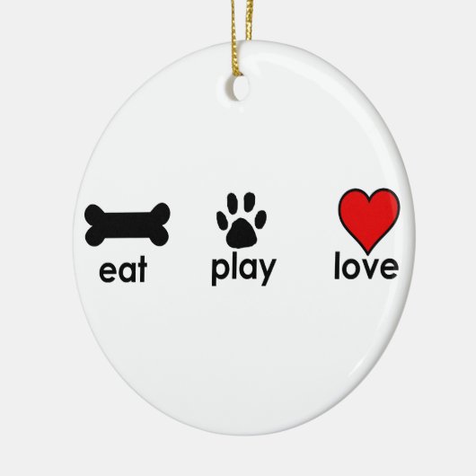 Eat Play Love Keramisch Ornament (Links)