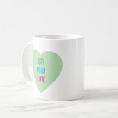 Eat Play Love – Schattigee Pastel Heart Koffie Mok (Voorkant links)
