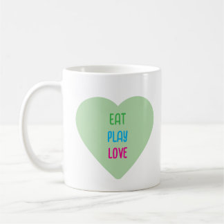 Eat Play Love – Schattigee Pastel Heart Koffie Mok