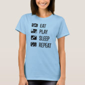 Eat-Play-Slaap-Herhalingskaart Spel Blck Womens Sh T-shirt (Voorkant)