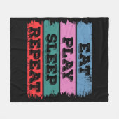 Eat.Play.Sleep.Herhalen Fleece Deken (Voorkant (Horizontaal))