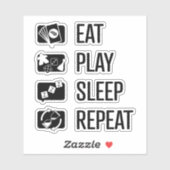 Eat-Play-Sleep-Repeat Board Games Vinyl Sticker (Vel)