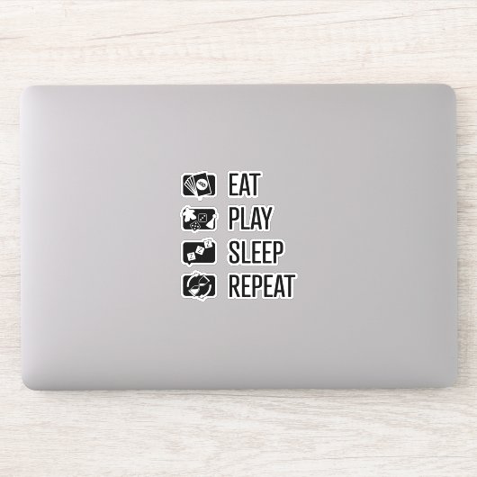 Eat-Play-Sleep-Repeat Board Games Vinyl Sticker (Computer)