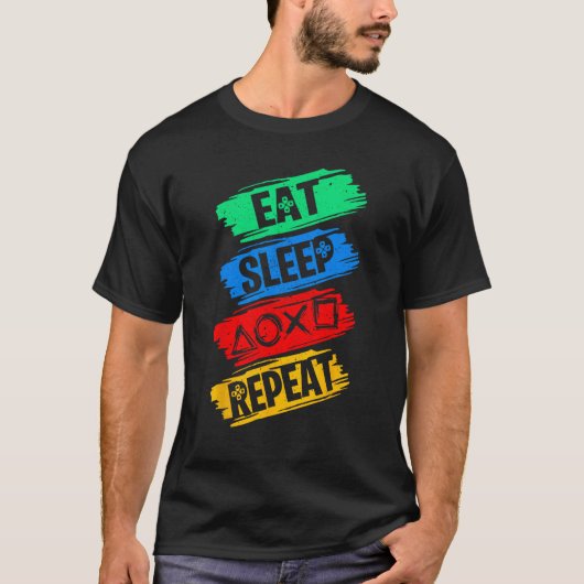 Eat Play Sleep Repeat Funny Friendship Retro For B T-shirt (Voorkant)