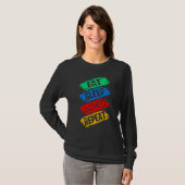 Eat Play Sleep Repeat Funny Friendship Retro For B T-shirt (Voorkant volledig)