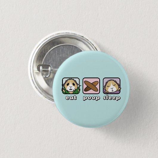 Eat Poop Sleep Guinee Button Badge (Voorkant /achterkant)