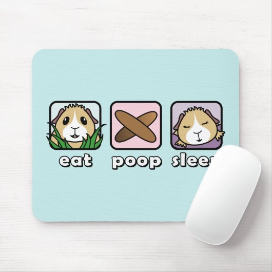 Eat Poop Sleep Guinee Pig Mousemat Muismat (Met muis)