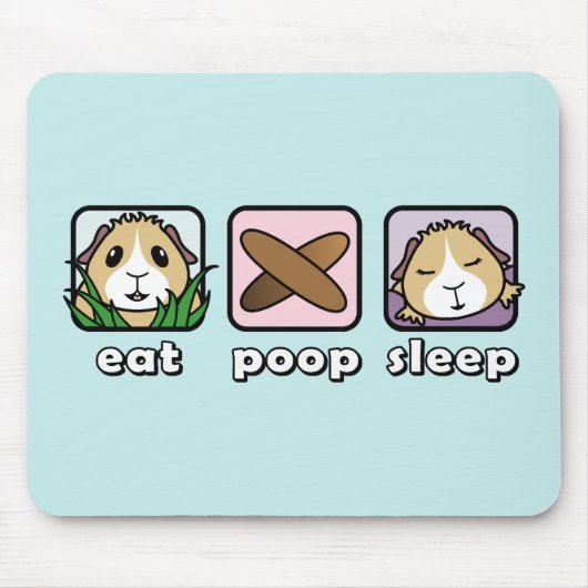 Eat Poop Sleep Guinee Pig Mousemat Muismat (Voorkant)