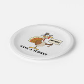 Eat Pork Save a Turkey Papieren Bordje (Gekanteld)