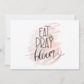 Eat Pray Bloom Pink Rose Monogram Naam Notitiekaartje (Achterkant)