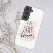Eat Pray Bloom Pink Rose Monogram Naam Samsung Galaxy Hoesje