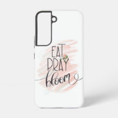 Eat Pray Bloom Pink Rose Monogram Naam Samsung Galaxy Hoesje (Achterkant)