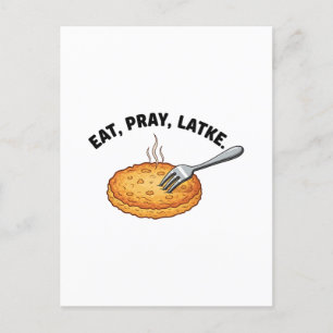 Eat Pray Latke Joodse Hanukkah Latke geliefden Aankondigingskaart
