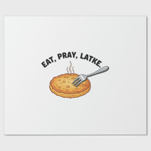 Eat Pray Latke Joodse Hanukkah Latke geliefden Cadeaupapier