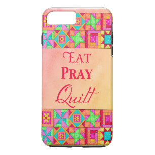 Eat Pray Quilt Colorful Patchwork Block Art Case-Mate iPhone Case