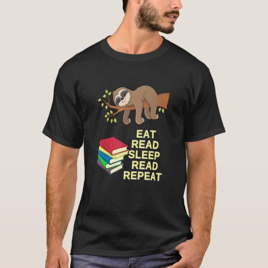 Eat Read Sleep Read Herhaal programma voor het lez T-shirt (Voorkant)