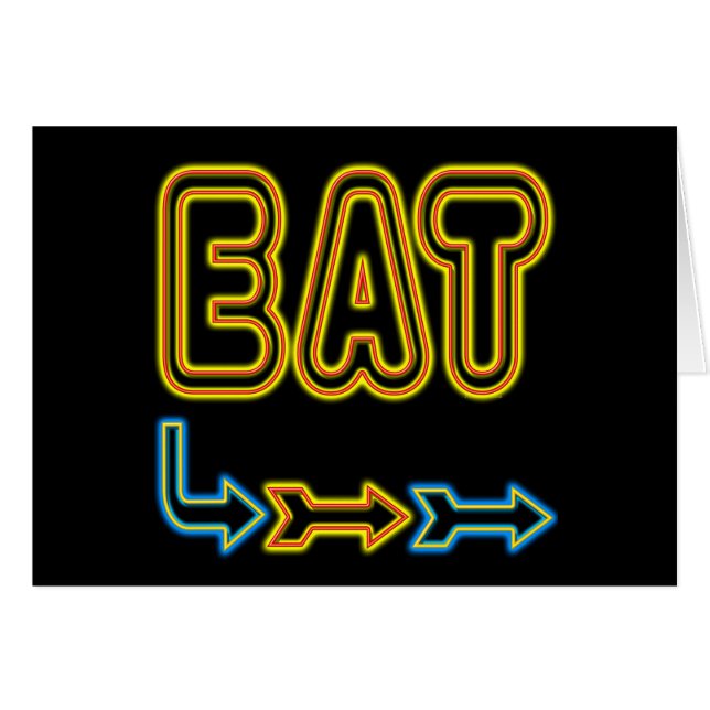 Eat Retro Neon Sign Art (Voorkant Horizontaal)