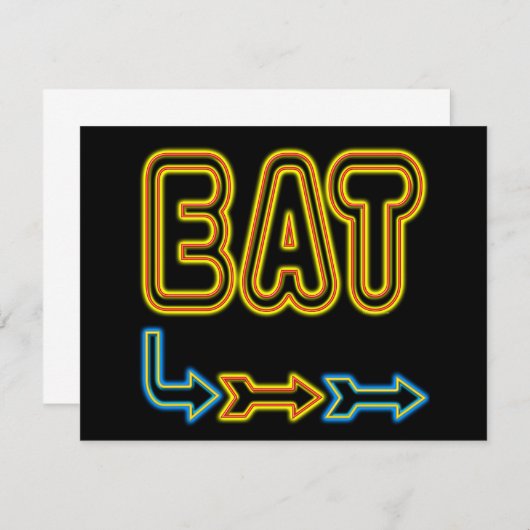Eat Retro Neon Sign Art (Voorkant / Achterkant)