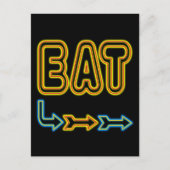 Eat Retro Neon Sign Art Briefkaart (Voorkant)