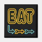 Eat Retro Neon Sign Art Magneet (Voorkant)