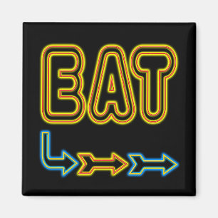 Eat Retro Neon Sign Art Magneet