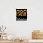 Eat Retro Neon Sign Art Poster (Keuken)