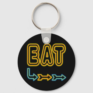 Eat Retro Neon Sign Art Sleutelhanger