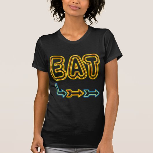 Eat Retro Neon Sign Art T-shirt (Voorkant)