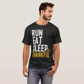 Eat Run Nap Be Thankful Runner Thanksgiving T-shirt (Voorkant volledig)