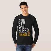 Eat Run Nap Be Thankful Runner Thanksgiving T-shirt (Voorkant volledig)