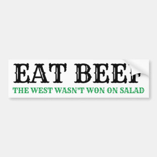 EAT RUNDVLEES. HET WEST WASN WON NIET OP SALAD Bum Bumpersticker