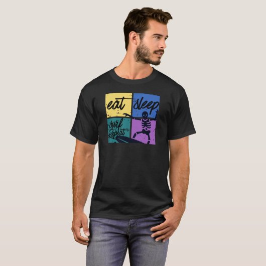 Eat seelp surf repeat t-shirt (Voorkant volledig)