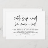 Eat, Sip en zijn huwelijksrepetitie Kaart (Voorkant / Achterkant)