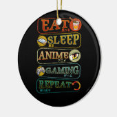 Eat Slaap Anime Gaming Herhaal Gamer Japanse Video Keramisch Ornament (Links)