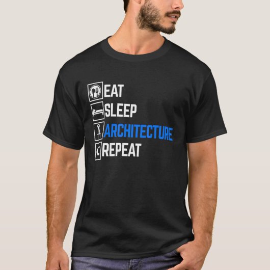 EAT Slaap Architectuur Repea Architect Afstuderen T-shirt (Voorkant)