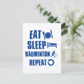 Eat slaap Badminton Briefkaart (Staand voorkant)