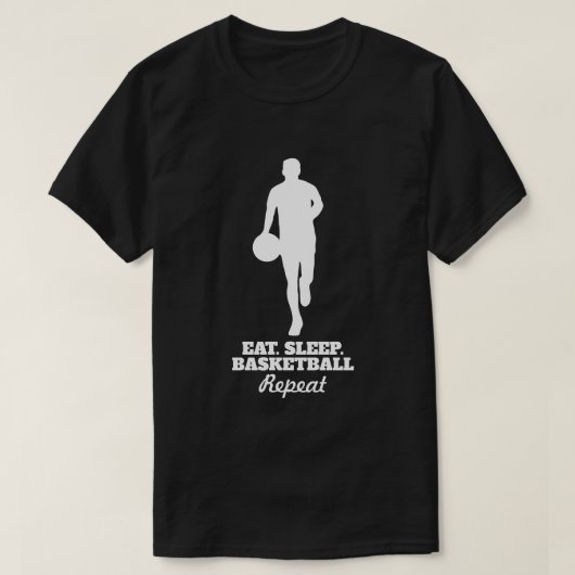 Eat slaap basketbal herhaal shirt voor spelers (Design voorkant)