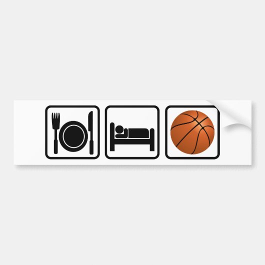 Eat, Slaap, Basketball Bumpersticker (Voorkant)