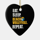 Eat slaap Beach volleybal herhaalde Keramisch Ornament (Rechts)