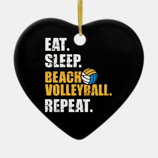 Eat slaap Beach volleybal herhaalde Keramisch Ornament (Voorkant)