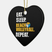 Eat slaap Beach volleybal herhaalde Keramisch Ornament (Links)